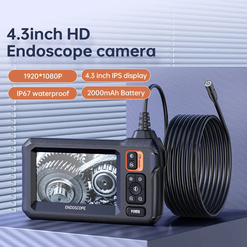 Endoscope Camera 4.3inch IPS Screen 8mm HD1080P IP67