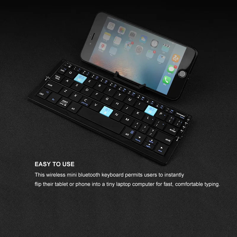 Mini Folding Bluetooth Keyboard Wireless